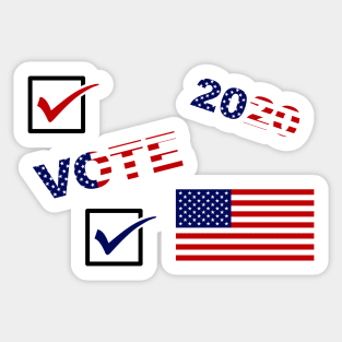 Vote 2020 American Flag Red White and Blue Sticker Pack Sticker